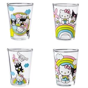 Hello Kitty and Friends Mini Glass 4-Piece Set (Rainbows)